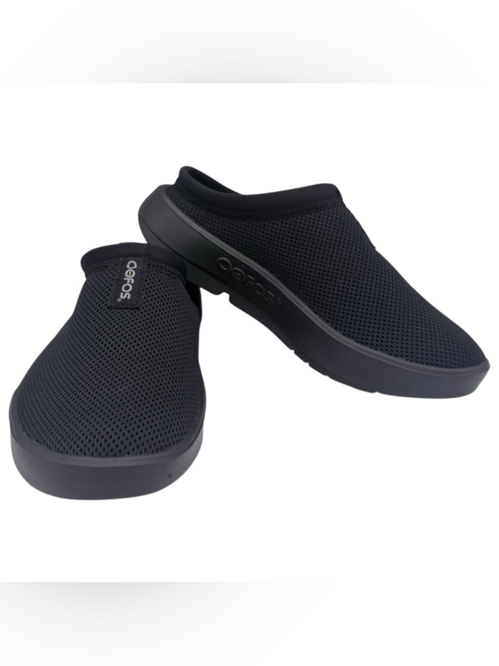 OOFOS Oocoozie Womens Black Shoes US 7.5 Sport Mule Recovery Footwear MSRP $115